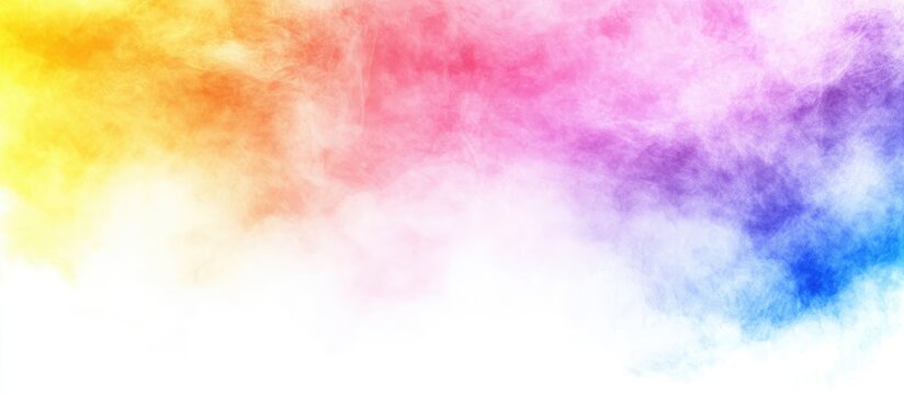 Vibrant colorful smoke swirls rise high in an abstract artistic scene.