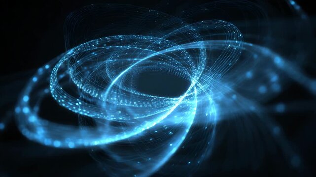 Futuristic abstract system visualization with synchronized light pulses and smooth motion loops