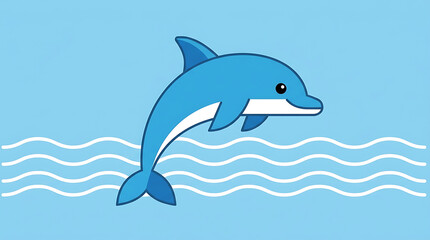 Obraz premium A dolphin jumps out of the ocean waves in the sea water