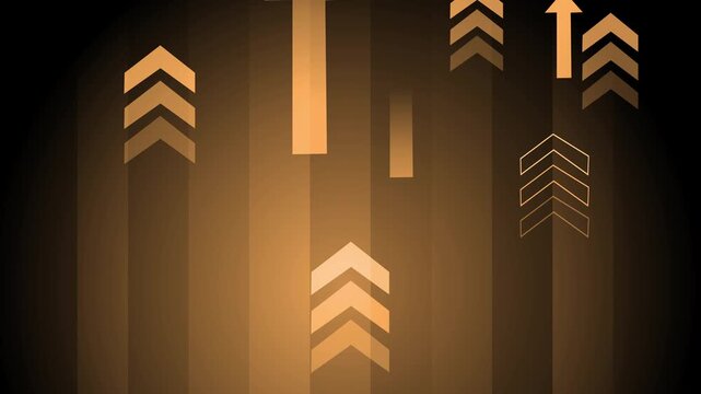 Abstract futuristic background with glowing vertical lines and upward arrows, modern digital design with space for text animation