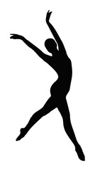 Silhouette of a graceful ballerina in a dynamic pose representing dance and artistic expression perfect for performance art and fitness concepts © Irhama Iqbal 