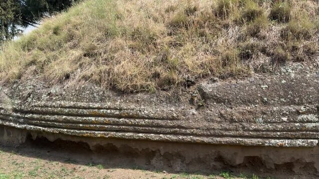 Exterior View of the Cerveteri Etruscan Necropolis in Italy Ancient Burial Site Landscape