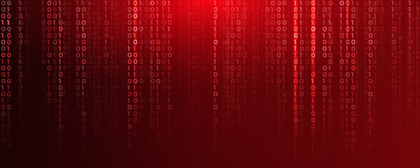 Virus Code Flow Red Binary Code Bug Cyber Attack Pattern. Malware Attack Ransomware Warning Background. Computer Hacking Cyber Security Breach. AI Data Phishing Digital Fraud BG. Vector Illustration © artyway