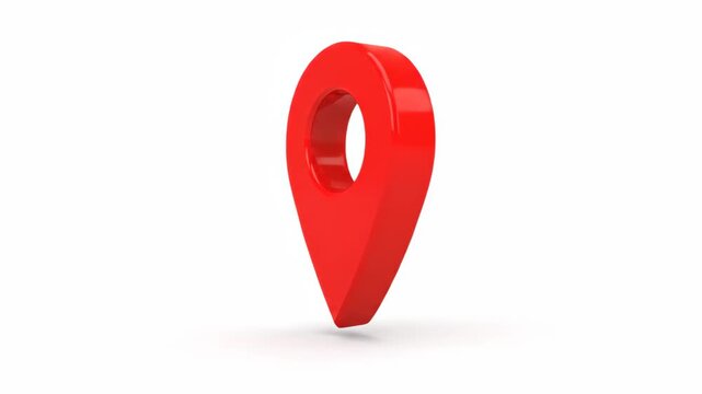 Red positioning icon material, red positioning logo animation