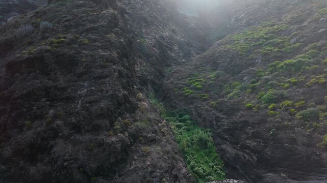 Panning over Barranco de Afur ravine