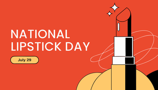 National Lipstick Day, lipstick, makeup, beauty, cosmetic, vector icons, July 29