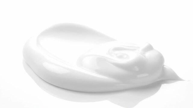 Liquid splashing material, white paste dripping in slow motion