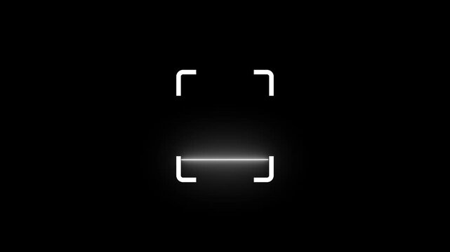 Scanner icon animation isolated scanner neon shine icon animation. Biometric scanning animation showing neon fingerprint icon .digital identity outline icon of identity,
