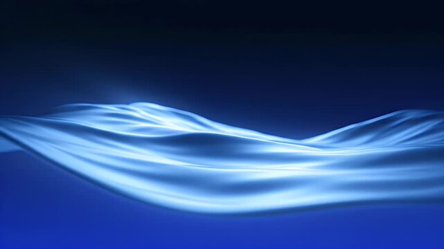 A smooth blue wavy surface with subtle highlights.