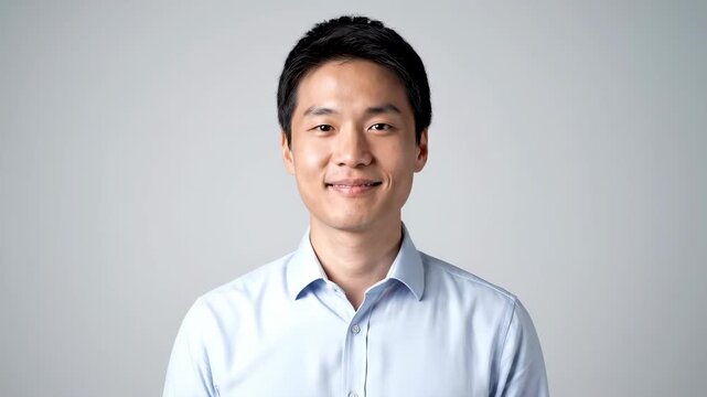 Men's frontal bust material, business men's frontal smiling head