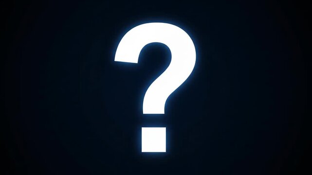 White question mark symbol animation material, luminous question mark dynamic background