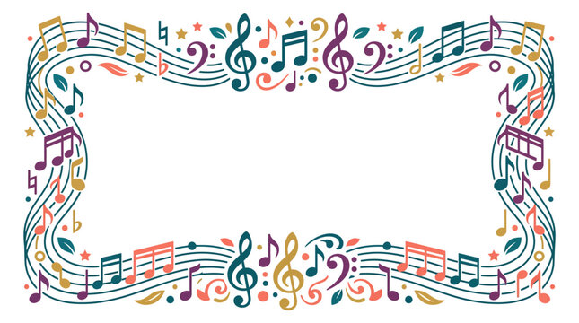 Musical Notes Border Frame - Music Theme Design