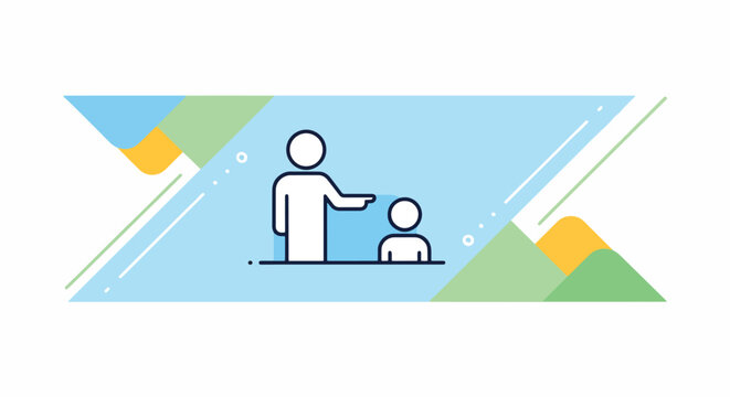 Businessman standing on a seesaw with balance scale icons.