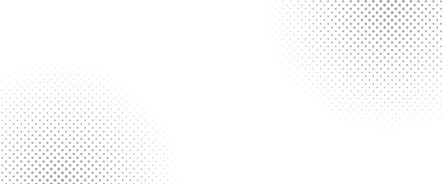 Abstract halftone dots background with gradient fade effect. Minimal comic style texture with grey circles on white backdrop. Retro pop art design. Vector illustration