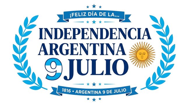 Celebrating Argentina Independence Day with Blue Laurel Wreath Graphic Design