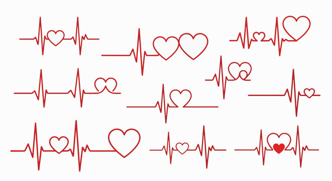 Hand drawn sketch of a heart rate line graph.