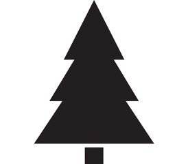 Fototapeta premium Tree Icon Silhouette with Square Base, Minimalist Black Shape on White Background for Decoration and Design Concepts