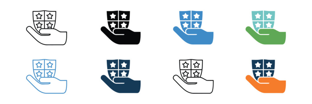 Password manager icon set with secure login authentication and password protection symbols
