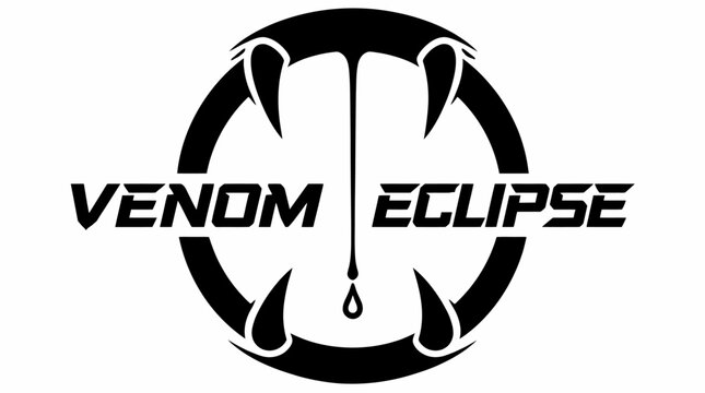 Venom eclipse logo featuring sharp fangs and liquid drop.