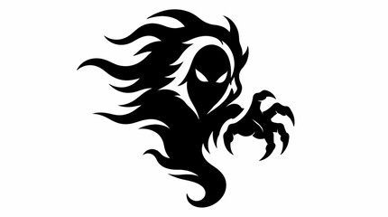 Shadowy ghost figure mascot logo with claws © muhammad