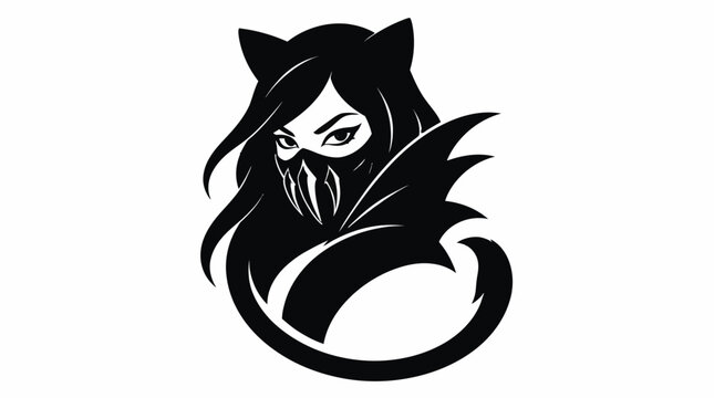 Ninja cat woman with face mask and scarf.