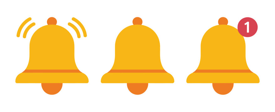 Notification Bell Featuring Digital Alerts, Push Notifications, Reminder Messages and Update Elements, vector, design