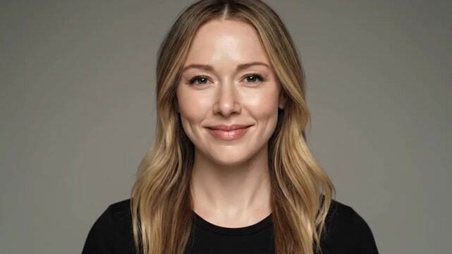 Close up of blonde woman, close up of female facial expression