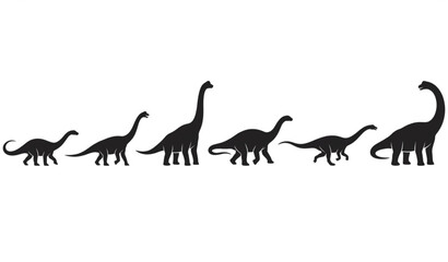 Six Dinosaur Silhouette Vector Set © Bodyuj