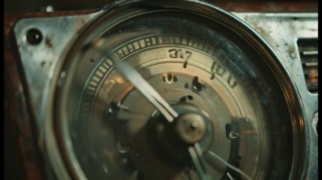 Vintage Radio Dial Tuning, Close-Up of Old Antique Radio Receiver