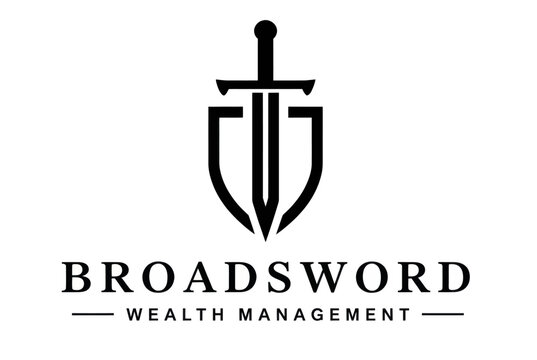 Shield and broadsword logo for financial protection.