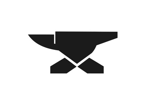 Minimalist anvil logo for craft and industrial brand identity.