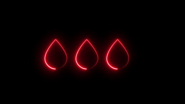 Blood donation concept, blood transfusion. World hemophilia day. World AIDS and hiv day. 4K video motion animation on black background.. 