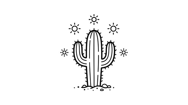 Cactus plant with sharp thorns standing.