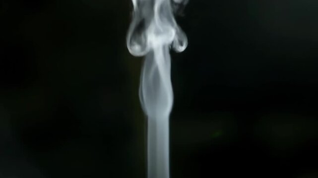 Black background white smoke material, green smoke curling dynamic background
