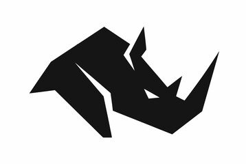 Geometric rhino head profile minimalist logo icon. © ANDREAS99