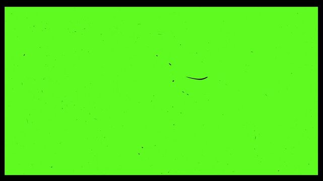  No signal tv screen noice and texture. Glitchy green screen with distorted pixels and black border. Vintage Film Frame Green Screen Overlay with Dust and Retro Cinema Effect, Classic analog texture.
