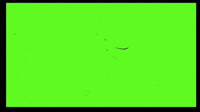  No signal tv screen noice and texture. Glitchy green screen with distorted pixels and black border. Vintage Film Frame Green Screen Overlay with Dust and Retro Cinema Effect, Classic analog texture.