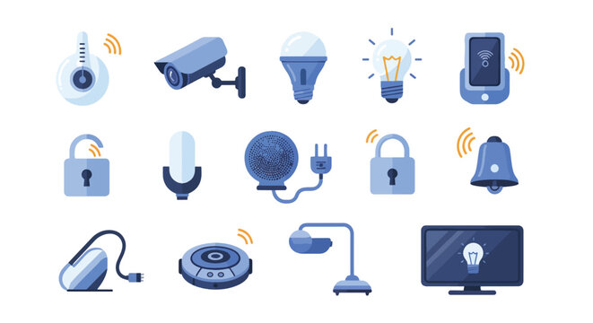 Collection of various office and school supplies icons.