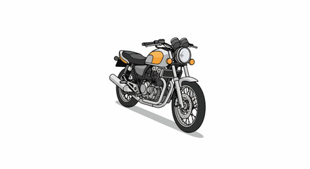 Obraz premium Black and yellow dirt bike with dual suspension on white background.