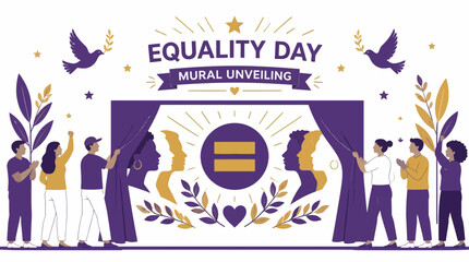Community celebrating Equality Day mural unveiling. © INFAYUFA