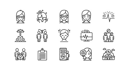 Fototapeta premium Vector illustration of various religious and spiritual symbols.