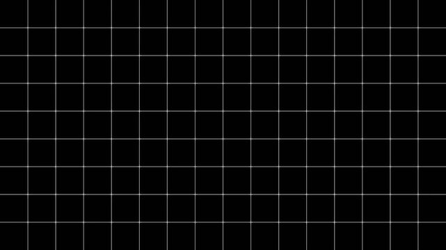 White minimal grid line animation, smooth directional motion screen blend overlay on black background