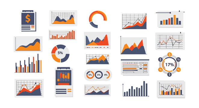 Vector collection of various office and school supplies icons.
