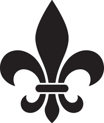 Black and white fleur de lis symbol isolated on a white background, for heraldic and, decorative projects and, historical also transparent background © Pixel With MH