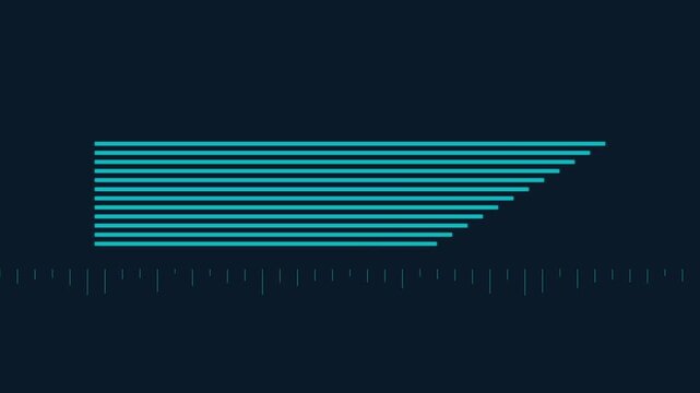 Minimalist abstract data loading bar animation with dynamic horizontal lines and progress indicator on dark 4k background