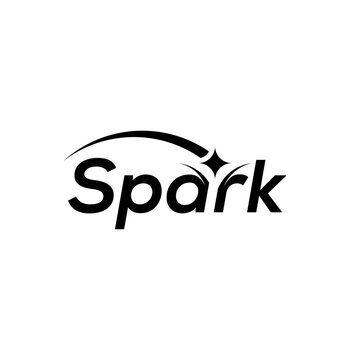 Minimalist text spark logo design