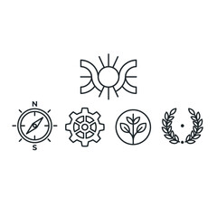 Fototapeta premium Minimalist black outline set of various symbolic icons.
