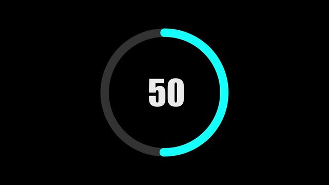 Circle loading bar icon animation . green and white color loading, processing bar 0 to 100 percent.in transparent background.4k video...