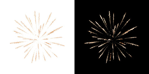 Fototapeta premium Festive fireworks on a transparent background. New Year's Eve, Christmas.