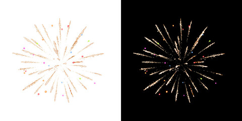 Obraz premium Festive fireworks on a transparent background. New Year's Eve, Christmas.
